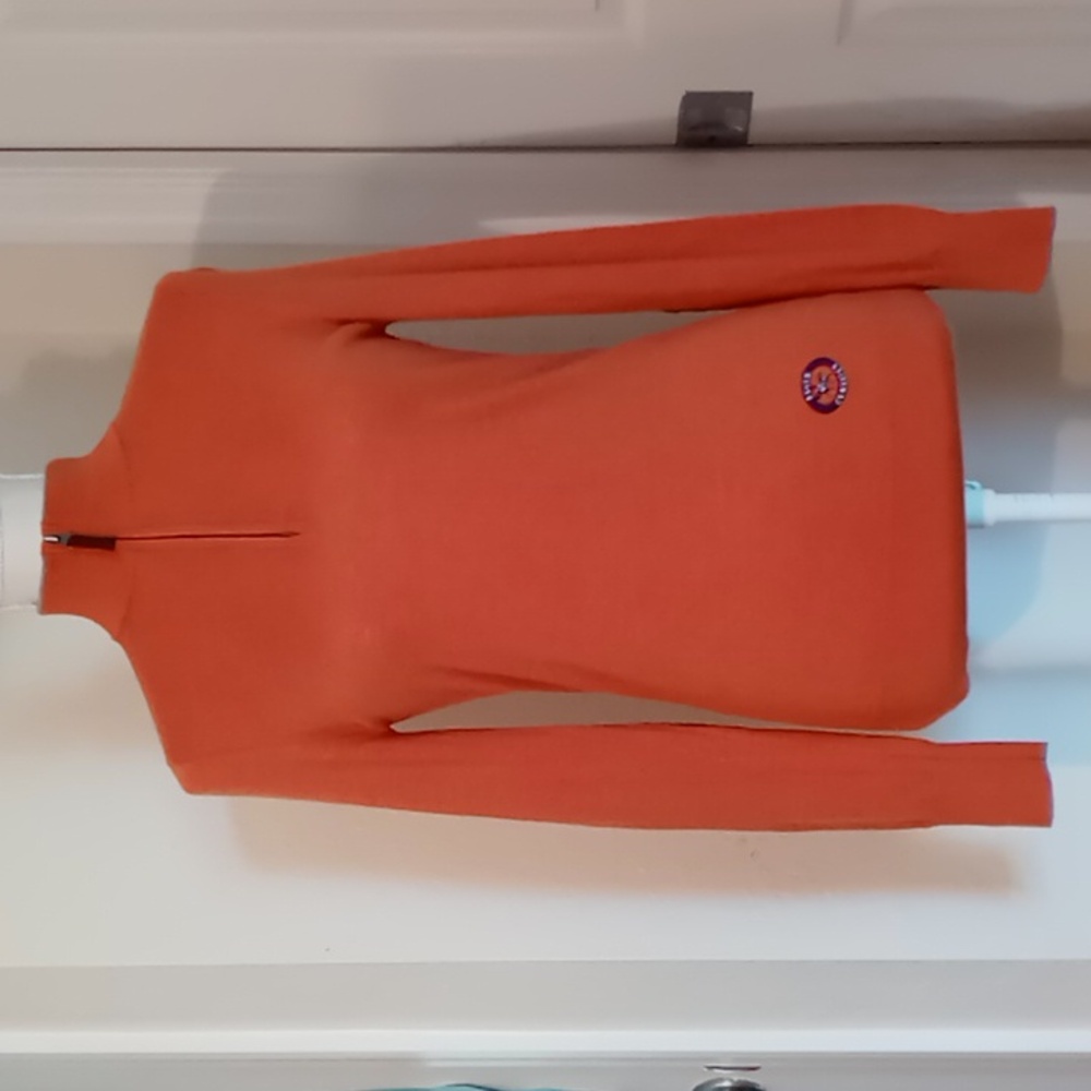Essex Classics Trey 1/4 Zip Sweater Size XS Burnt Orange/Brown Elbow Patches